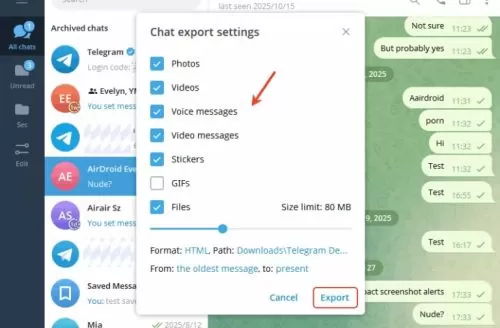 手机如何备份 Telegram 聊天记录？